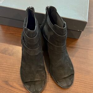 Eileen Fisher Black Peep-Toe Ankle Booties